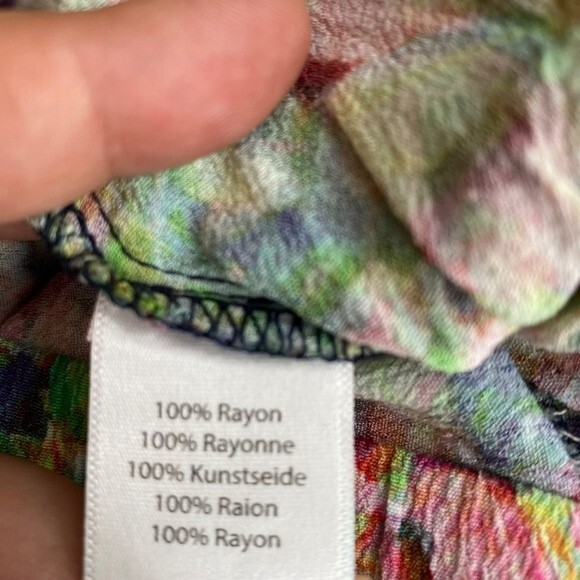 Anthropologie Sam & Lavi xs Floral Split‎ Hem Pant Bright Multicolor 100% Rayon - Picture 8 of 10